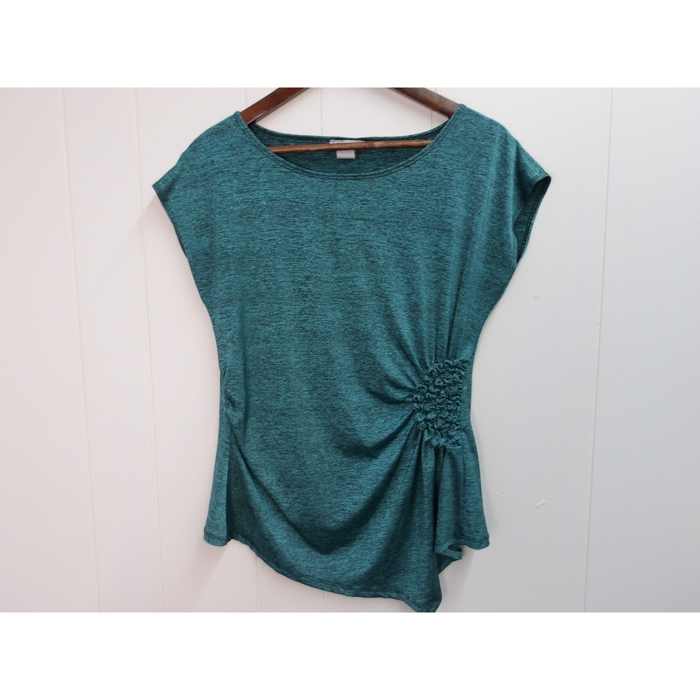 Sweet Clarity Green Top‎ Womens Medium Round Neck Casual Everyday #8061